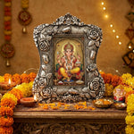 Vintage Floral Metal God Photo Frame for Tabletop Décor thumbnail 1