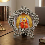 Royal Silver Floral Design God Photo Frame for Tabletop Display thumbnail 1
