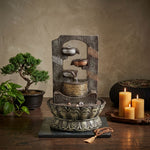 Indoor Water Fountain with LED Light – 16 Inch Decor thumbnail 4
