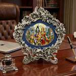Royal Silver Floral Design God Photo Frame for Tabletop Display thumbnail 2