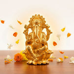 Brass Lord Ganesha Idol for Home Temple, Pooja Room & Car Dashboard – 1 Inch thumbnail 3