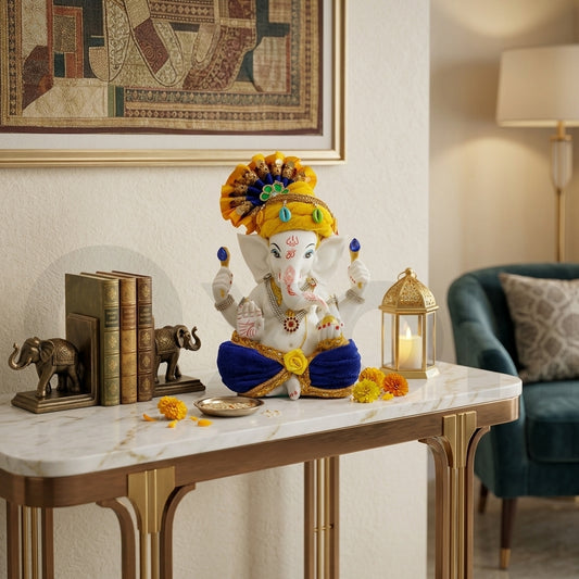 Decorative Lord Ganesha Idol – Multicolour Spiritual Showpiece