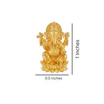 Brass Lord Ganesha Idol for Home Temple, Pooja Room & Car Dashboard – 1 Inch thumbnail 6