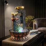 Indoor Tabletop Water Fountain with LED Crystal Ball Light thumbnail 3