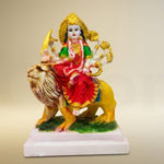 Marble Dust Goddess Durga Devi Sherawali Idol – 10 Inch thumbnail 3