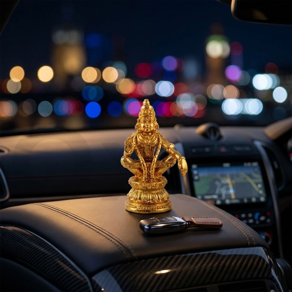 Brass Lord Ayyappa Idol for Pooja Room & Home Temple