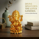 Brass Lord Ganesha Idol for Home Temple, Pooja Room & Car Dashboard – 1 Inch thumbnail 1