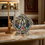 Royal Silver Floral Design God Photo Frame for Tabletop Display thumbnail 5