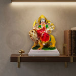 Marble Dust Goddess Durga Devi Sherawali Idol – 10 Inch thumbnail 5