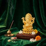 Brass Lord Ganesha Idol for Home Temple, Pooja Room & Car Dashboard – 1 Inch thumbnail 4