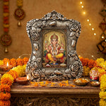 Vintage Floral Metal God Photo Frame for Tabletop Décor thumbnail 1