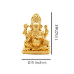 Brass Lord Ganesha Idol for Home Temple, Pooja Room & Car Dashboard – 1 Inch thumbnail 2