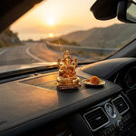 Brass Lord Ganesha Idol for Home Temple, Pooja Room & Car Dashboard – 1 Inch thumbnail 3