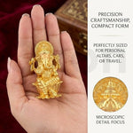 Brass Lord Ganesha Idol for Home Temple, Office Desk & Car Dashboard – 1 Inch thumbnail 4