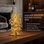 Brass Lord Ganesha Idol for Home Temple, Office Desk & Car Dashboard – 1 Inch thumbnail 5