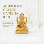 Brass Lord Ganesha Idol for Home Temple, Pooja Room & Car Dashboard – 1 Inch thumbnail 6